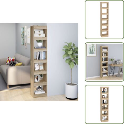 The Living Store Libreria/Divisorio Rovere Sonoma 40x30x198 cm - Divisorio in legno