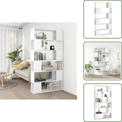 The Living Store Libreria/Divisorio Stanza Bianco 100x24x188 cm - Libreria stanza