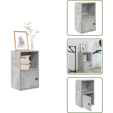 The Living Store Libreria Grigio Cemento 31x24x52 cm in Legno Multistrato - Libreria grigio cemento