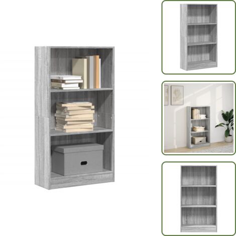 The Living Store Libreria Grigio Sonoma 60x24x109 cm in Truciolato - Libreria grigio sonoma