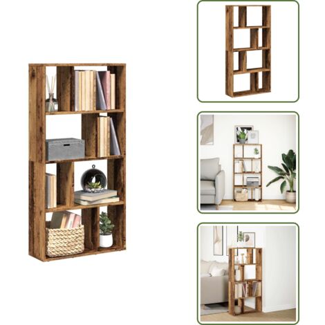 The Living Store Libreria Legno Antico 60x20x120,5 cm in Truciolato - Libreria moderna