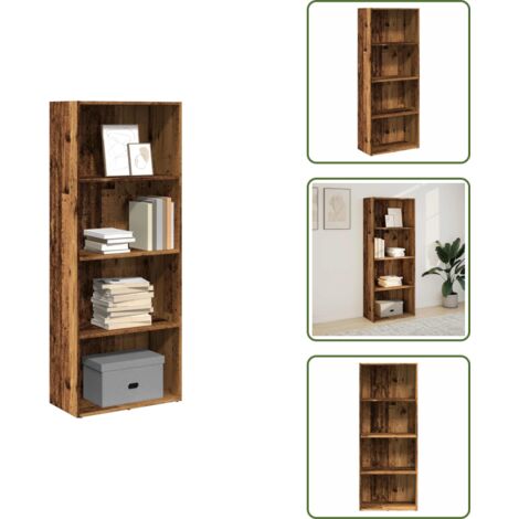 The Living Store Libreria Legno Antico 60x30x152 cm in Legno Multistrato - Libreria antica