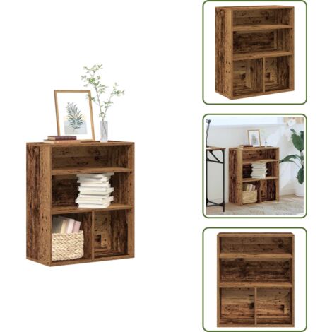 The Living Store Libreria Legno Antico 60x30x71,5 cm in Legno Multistrato - Libreria antica