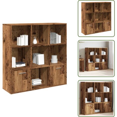The Living Store Libreria Legno Antico 98x29x97,5 cm in Legno Multistrato - Libreria in truciolato