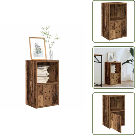 The Living Store Libreria Legno Vecchio 31x24x52 cm in Legno Multistrato - Libreria antica