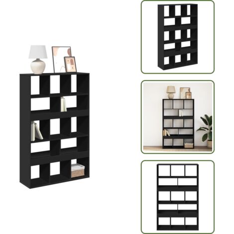 The Living Store Libreria Nera 100x33x156,5 cm in Truciolato - Libreria nera