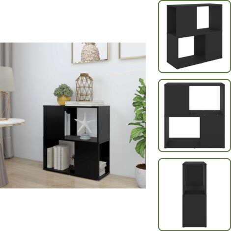 The Living Store Libreria Nera 60x24x63 cm in Truciolato - Libreria nera