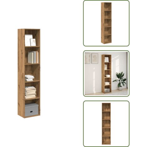 The Living Store Libreria Rovere Artigianale 40x30x189 cm in Legno Multistrato - Libreria in truciolato