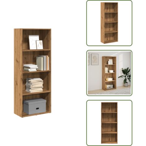 The Living Store Libreria Rovere Artigianale 60x30x152 cm in Legno Multistrato - Libreria artigianale
