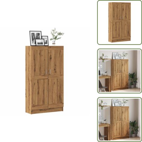 The Living Store Libreria Rovere Artigianale 82,5x30,5x150 cm Legno Multistrato - Libreria a 4 ripiani