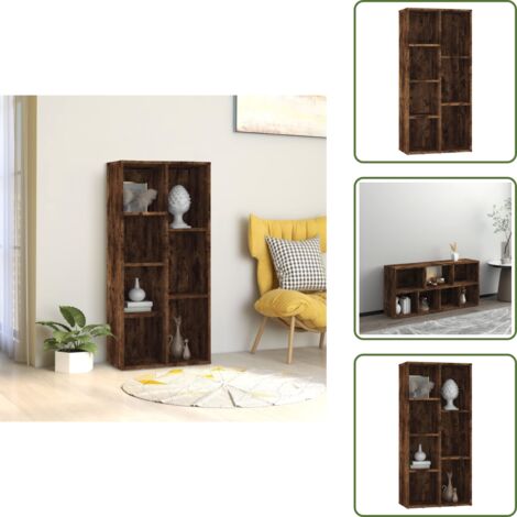 The Living Store Libreria Rovere Fumo 50x25x106 cm - Libreria moderna