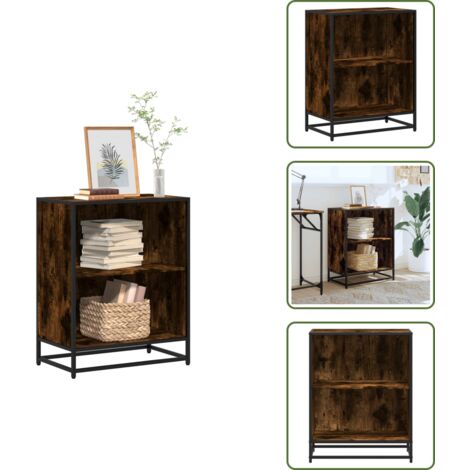 The Living Store Libreria Rovere Fumo 60x35x76 cm in Legno Multistrato - Libreria moderna