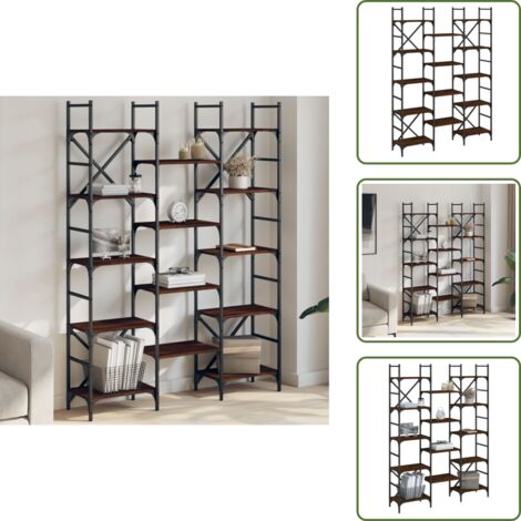 The Living Store Libreria Rovere Marrone 127,5x28,5x172,5cm in Legno Multistrato - Scaffale per libri