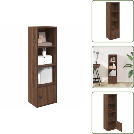 The Living Store Libreria Rovere Marrone 31x24x102 cm in Legno Multistrato - Armadio per libri