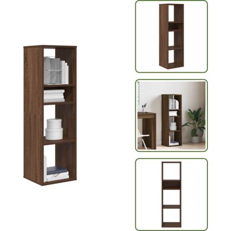 The Living Store Libreria Rovere Marrone 34x31x112 cm in Legno Multistrato - Libreria marrone