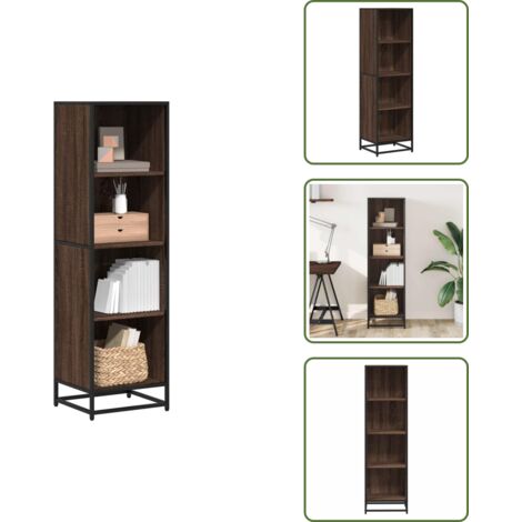 The Living Store Libreria Rovere Marrone 40x35x139 cm in Legno Multistrato - Libreria moderna
