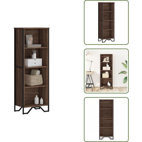 The Living Store Libreria Rovere Marrone 50x31x137,5 cm in Truciolato - Libreria marrone