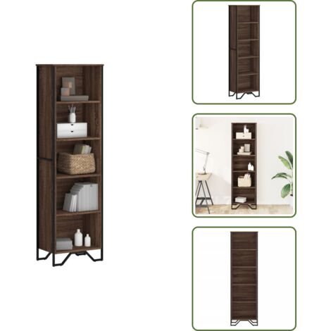 The Living Store Libreria Rovere Marrone 50x31x169 cm in Legno Multistrato - Libreria moderna