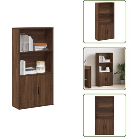 The Living Store Libreria Rovere Marrone 60x24x120 cm in Legno Multistrato - Libreria marrone