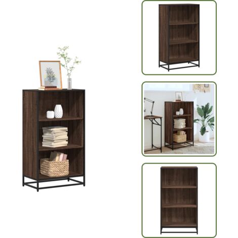 The Living Store Libreria Rovere Marrone 60x35x107,5 cm in Legno Multistrato - Libreria moderna