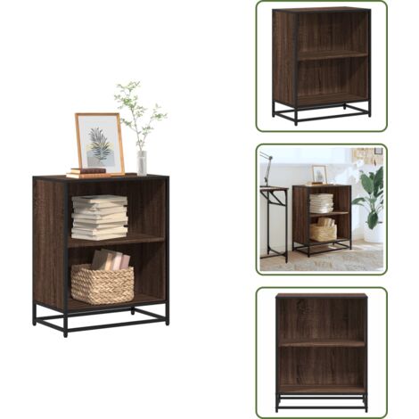The Living Store Libreria Rovere Marrone 60x35x76 cm in Legno Multistrato - Libreria marrone