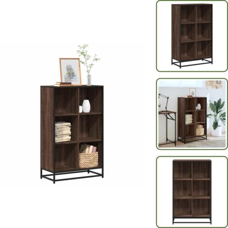 The Living Store Libreria Rovere Marrone 65,5x33x107,5 cm in Legno Multistrato - Libreria marrone