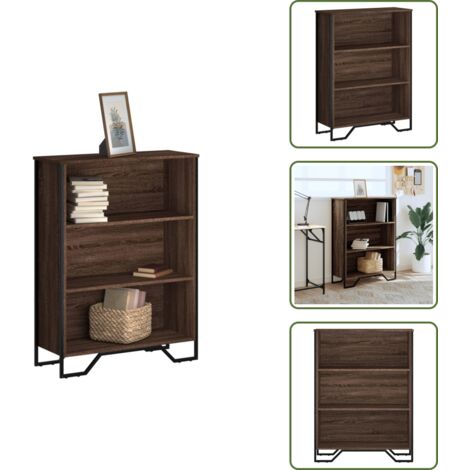 The Living Store Libreria Rovere Marrone 80x31x106 cm in Legno Multistrato - Libreria marrone
