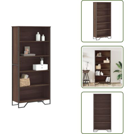 The Living Store Libreria Rovere Marrone 80x31x169 cm in Truciolato - Libreria marrone