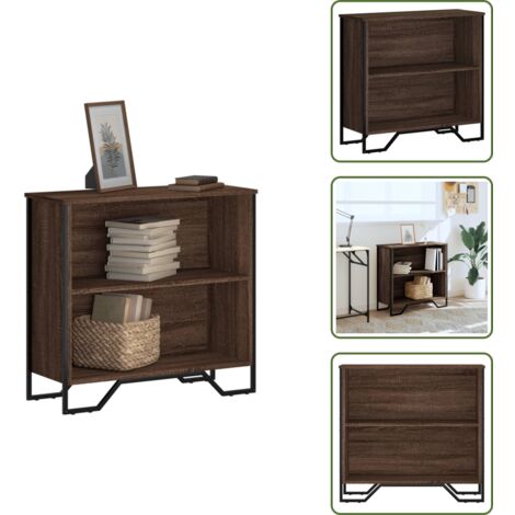 The Living Store Libreria Rovere Marrone 80x31x74,5 cm in Legno Multistrato - Libreria marrone