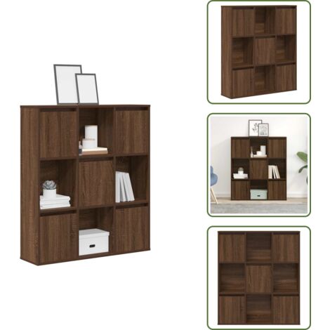 The Living Store Libreria Rovere Marrone 89x24x101,5 cm in Legno Multistrato - Armadio per libri