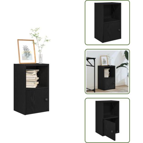 The Living Store Libreria Rovere Nero 31x24x52 cm in Legno Multistrato - Libreria multistrato