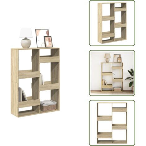 The Living Store Libreria Rovere Sonoma 100x33x135 cm in Legno Multistrato - Libreria multistrato