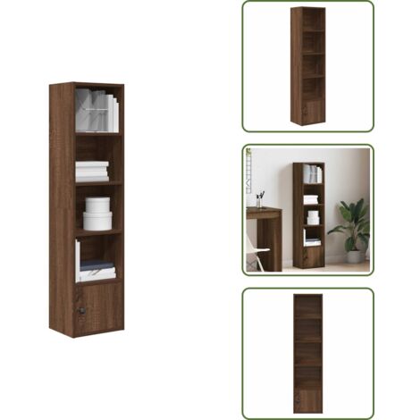 The Living Store Libreria Rovere Sonoma 31x24x127 cm in Legno Multistrato - Libreria con ripiani