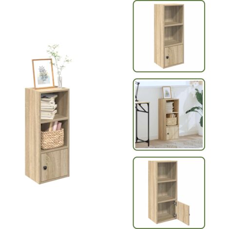 The Living Store Libreria Rovere Sonoma 31x24x77 cm in Legno Multistrato - Libreria con ripiani