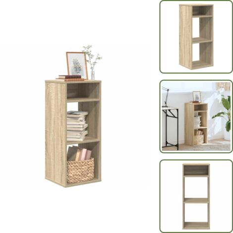 The Living Store Libreria Rovere Sonoma 34x31x80 cm in Legno Multistrato - Libreria multistrato