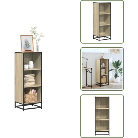 The Living Store Libreria Rovere Sonoma 40x35x107,5 cm in Legno Multistrato - Libreria moderna