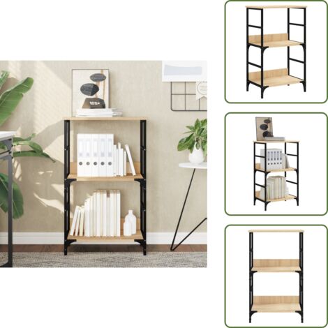 The Living Store Libreria Rovere Sonoma 50x33x82 cm in Legno Multistrato - Libreria industriale