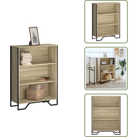 The Living Store Libreria Rovere Sonoma 80x31x106 cm in Legno Multistrato - Libreria moderna