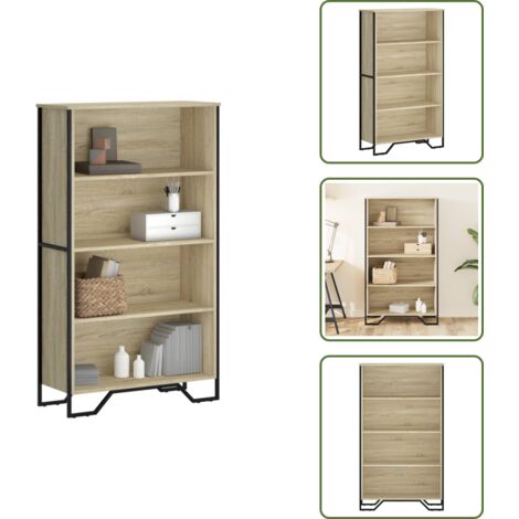 The Living Store Libreria Rovere Sonoma 80x31x137,5 cm in Legno Multistrato - Libreria moderna