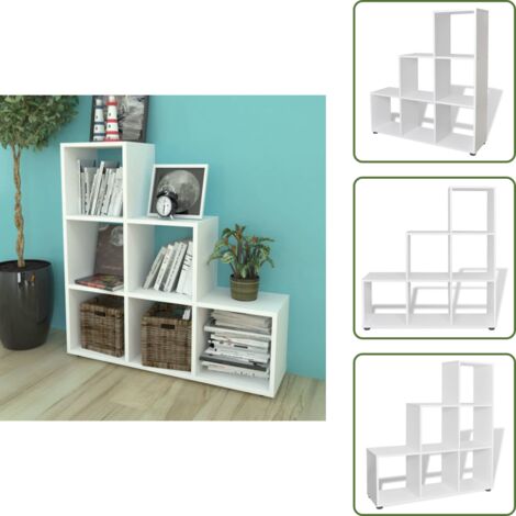 The Living Store Libreria Scalare / Scaffale Espositore 107 cm Bianco - Scaffale espositore