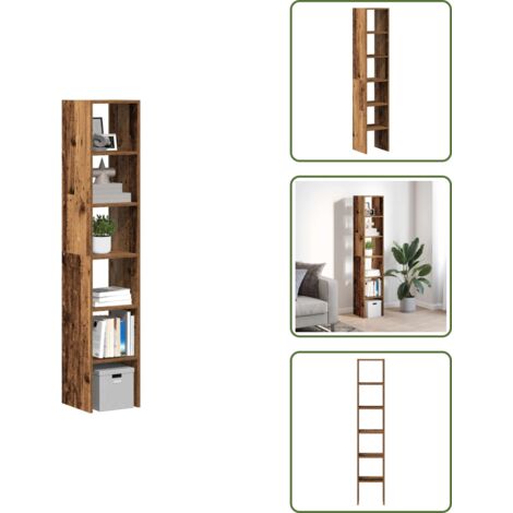 The Living Store Librerie 2 pz Impilabili Legno Antico 30x30x80 cm in Truciolato - Libreria impilabile