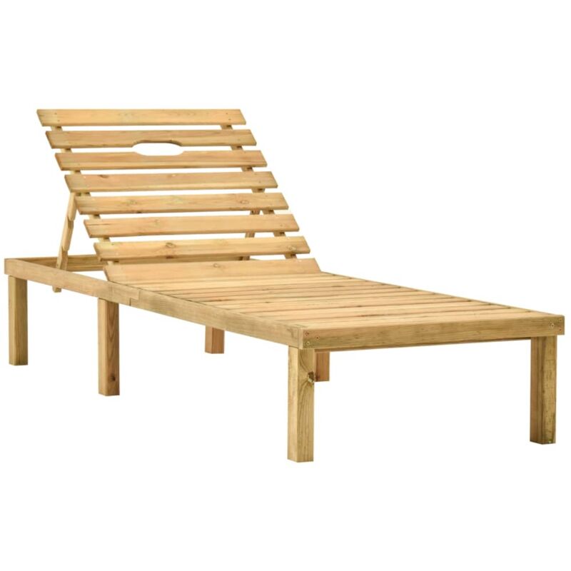 The Living Store - Chaise longue de jardin Bois de pin imprégné Brun