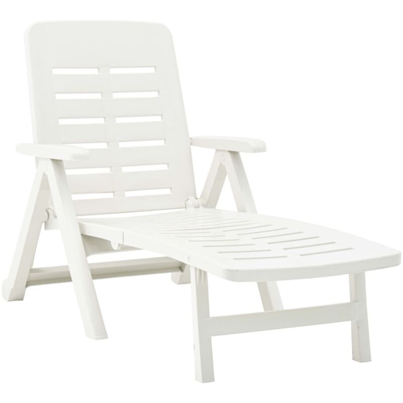 Chaise longue pliable Plastique Blanc The Living Store Blanc