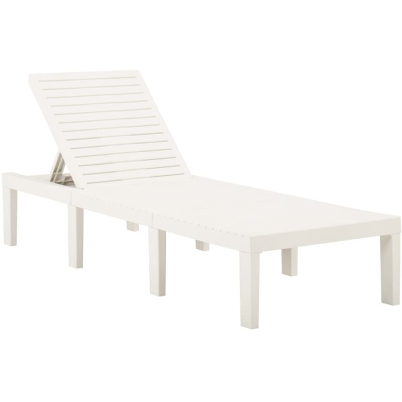 The Living Store - Chaise longue Plastique Blanc Blanc