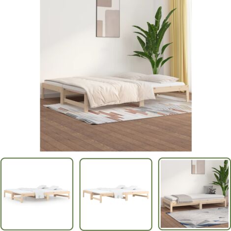 The Living Store -  Lit coulissant 2x(90x200) cm Bois de pin massif