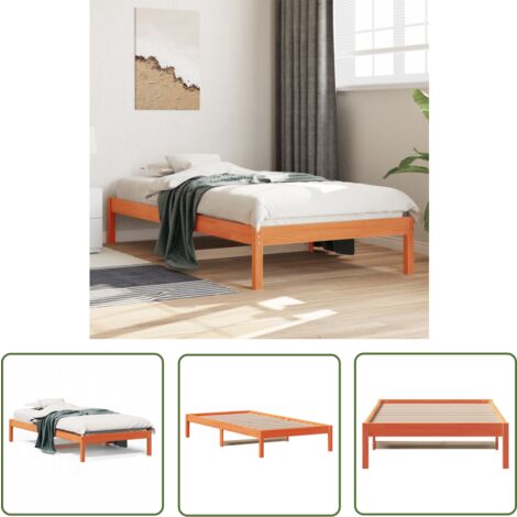 The Living Store Lit de jour sans matelas cire marron 80x200 cm bois pin massif - Lit De Jour - Canapé-lit - Lit D'appoint - Lit En Bois - Lit En Pin