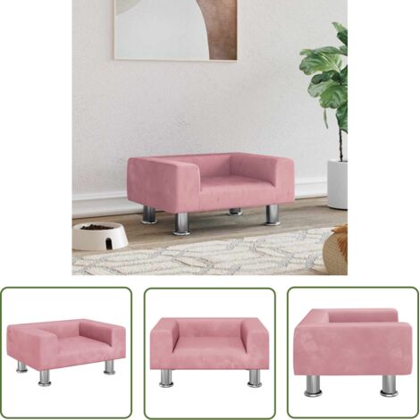 The Living Store Lit pour chien rose 50x40x26,5 cm velours - Panier Pour Chien - Lit Pour Chien - Coussin Pour Chien - Canapé Pour Chien - Accessoires Pour Chien