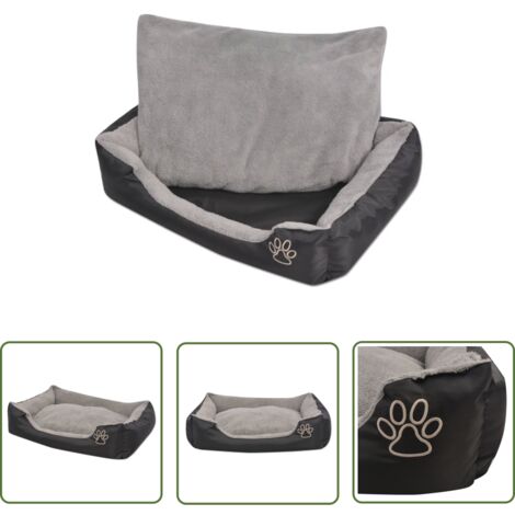 The Living Store Lit pour chiens avec coussin rembourré Taille XL Noir - Panier Pour Chien - Lit Pour Chien - Couchage Pour Chien - Accessoire Chien - Confort Chien