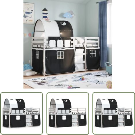 The Living Store Lit superposé sans matelas 90x200 cm bois de pin massif - Lit Superpose - Lit Mezzanine - Lit Enfant - Meuble Rangement - Chambre Enfant