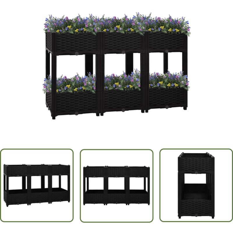 Lit surélevé 120x40x71 cm Polypropylène - Jardin - Pots - Jardinerie - Plante - Fleurir - The Living Store